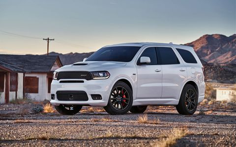 The 2018 Dodge Durango SRT gets new front and rear fascias, distinct badging, unique wheels and a new hood.