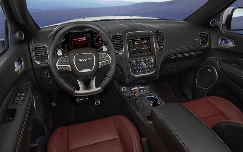 Inside, the 2018 Durango SRT gets Nappa leather, heated and ventilated front seats and a flat-bottom SRT steering wheel.