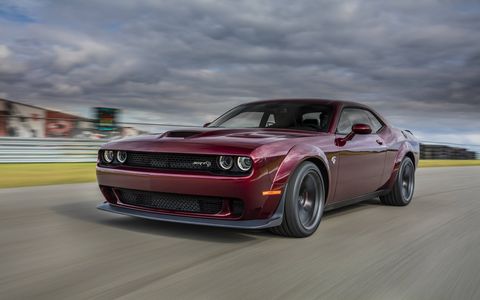 The Challenger Hellcat Widebody model -- with new Widebody fender flares that add 3.5 inches to the overall width -- joins the Challenger SRT Demon as the widest Challengers ever.