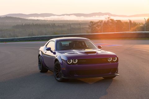 Larger six-piston Brembo front brakes, wider wheels and tires, and suspension upgrades featured on the R/T Scat Pack Widebody equate to 2-second faster lap times or approximately 12 car lengths at a 2.1-mile road course, compared with the non-Widebody Challenger R/T Scat Pack.