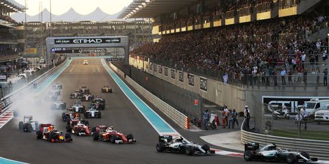 Nico Rosberg captures his first Formula 1 championship with a second-place finish in Abu Dhabi. Mercedes teammate Lewis Hamilton won the race and finishes second in the championship.