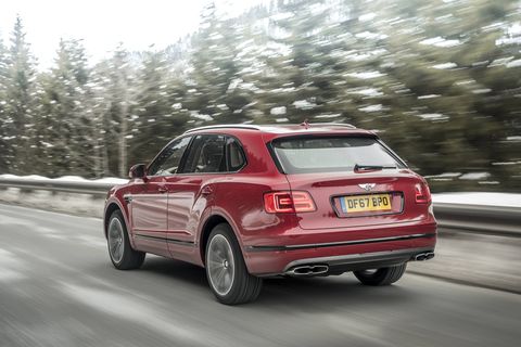 The Bentley Bentayga luxury SUV now gets a 542-hp twin-turbo V8 model to accompany the top-shelf W12 version.