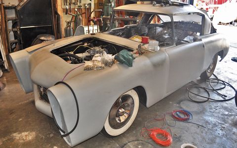 The 1950 "Leo Lyons" Mercury custom is heading to Pebble Beach, but not before it has undergone a total restoration. With rust repaired and engine installed, the car will get its interior fitted, then removed, before it receives a new coat of paint.