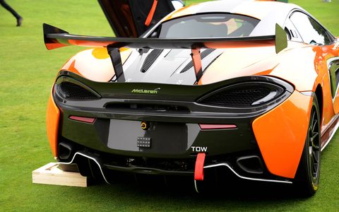 The 2017 McLaren 570S GT4, the racing version of the 570S, made its U.S. debut during Monterey week. The GT4 is expected to go on sale in 2017.