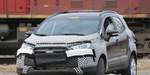 Spy shots of the 2017 Ford EcoSport compact SUV, expected to be unveiled in U.S. trim at the 2016 LA Auto Show.