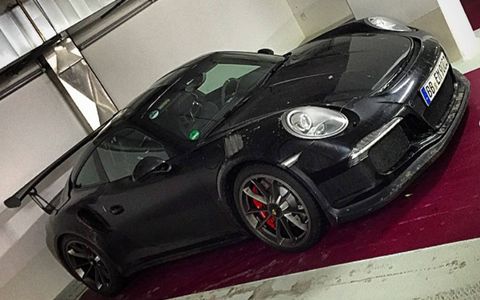 The 2015 Porsche 911 GT3 RS caught in the wild, uncamouflaged.