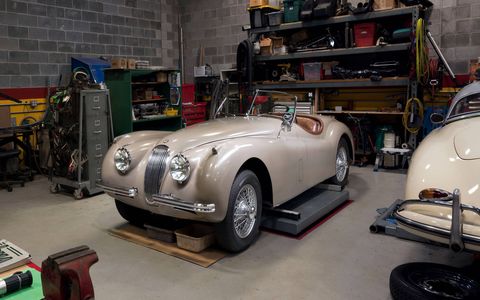 Kim and Mitch McCulloughs’ 1954 Jaguar XK 120 is a lovingly cared-for and highly original car, but it needed a bit of extra prep work -- from the replacement modern-style wiring and hose clamps with vintage-style counterparts to the re-installation of the car's original radiator -- before its appearance at the 2017 Pebble Beach Concours d’Elegance. The work shown here was performed at Graham Engineering & Motorsport in Clifton, New Jersey.