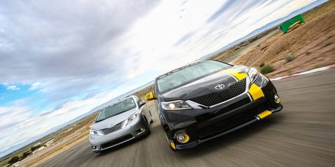 The Toyota R-Tuned SEMA Concept is the one on the right.