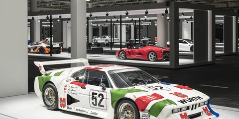Grand Basel advisory board member Giorgetto Giugiaro was honored with a group of cars to celebrate his 80th birthday. Here is the BMW M1 R.