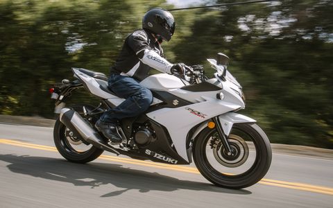 Motorcycle manufacturers know they have to bring in new and often younger buyers, so the season-opening Progressive Motorcycle Show in Long Beach featured many affordable bikes. Here's Suzuki's GSX 250 R