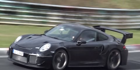 Here's the new 911 GT2 RS spied testing on the Nurburgring.