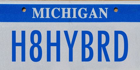 Heads up: You cannot advertise your disdain for hybrids in Michigan, not matter how much they clog the fast lane.
