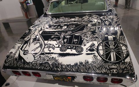 The Petersen Automotive Museum in Los Angeles, CA is full of lowriders of all shapes and sizes with enough wild colors to dazzle just about anybody.