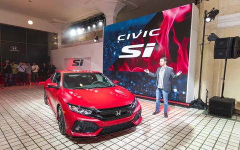 The 2017 Civic Si comes out next year with a 1.5-liter direct-injected, turbocharged four and a six-speed manual transmission.
