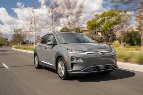 The 2019 Hyundai Kona Electric on the move