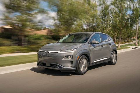 The 2019 Hyundai Kona Electric on the move