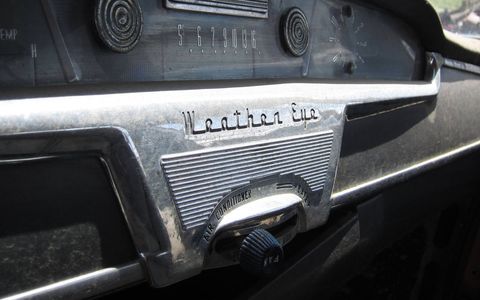 In the 1955 Nash Statesman, the Weather Eye controls were in this handsome chrome panel.