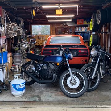 This Datsun 280Z is getting a Mercedes V12 swap, in a 1.5-car garage in Michigan.