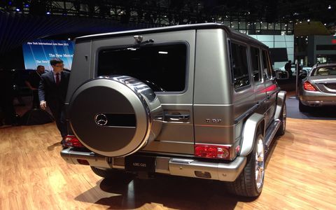 The Mercedes G65 AMG showed off at the New York auto show as the company announced its pending availability in the United States.