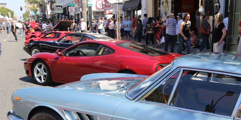 Something like 140 or 150 Ferraris parked on three blocks of Colorado Blvd. in Old Town Pasadena Sunday, and for that one day, everyone in that Southern California town was tifosi.