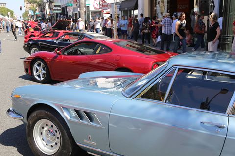 Something like 140 or 150 Ferraris parked on three blocks of Colorado Blvd. in Old Town Pasadena Sunday, and for that one day, everyone in that Southern California town was tifosi.