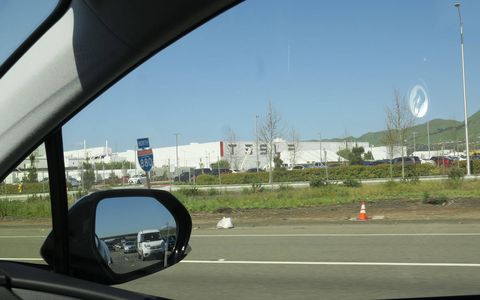 Driving past the Tesla Plant in Fremont, formerly the GM-Toyota New United Motors factory.