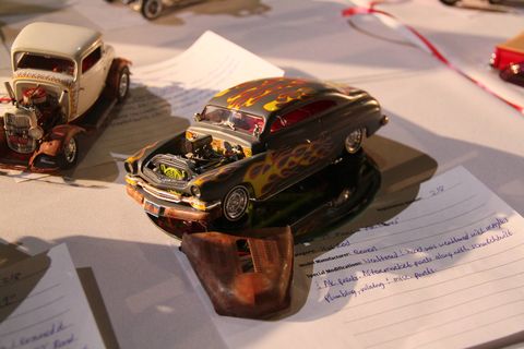 We all grew up building scale models of our favorite cars (then blowing them up with firecrackers). Some of us kept building them. The best of those gather each year at the Petersen Automotive Museum in Los Angeles. Here are some of the car models.