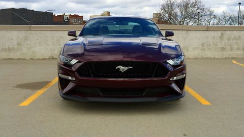 The 2018 Ford Mustang GT gets a 460-hp, 420-lb-ft 5.0-liter V8 and a six-speed manual transmission.