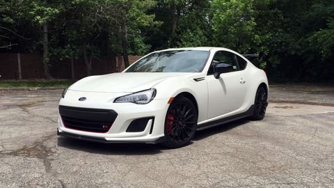 The 2018 Subaru BRZ tS gets a stiffer suspension, bigger wing and better tires than the standard BRZ.