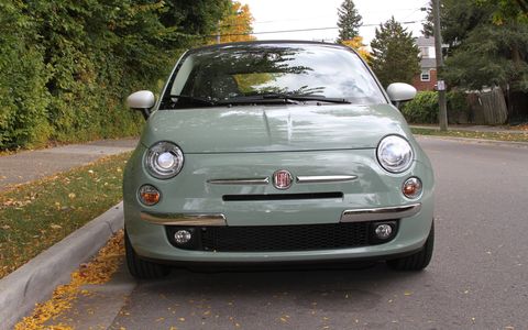 The distinctive chrome side view mirrors on the Fiat 500c Lounge are power adjustable, heated and foldaway.