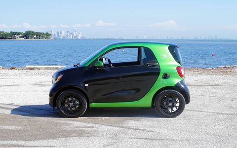 The 2017 Smart Fortwo Electric Drive has a range of about 80 miles.