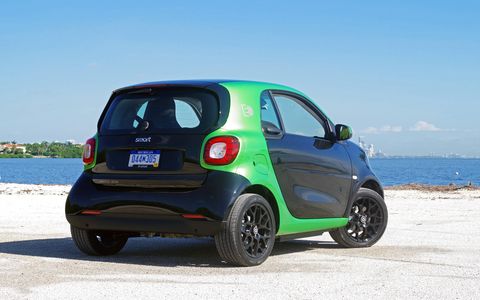 The 2017 Smart ForTwo Electric Drive has a range of about 80 miles.