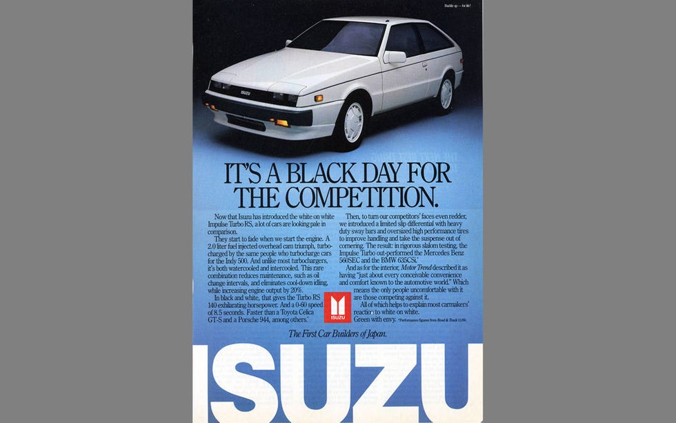 The 1987 Isuzu Impulse Turbo RS: Quicker than the Mercedes 560SEC in ...