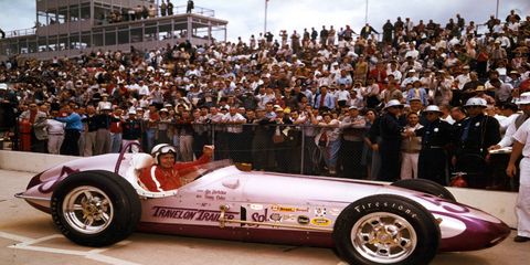 Jim Hurtubise's Watson roadster was in the pink in 1960.