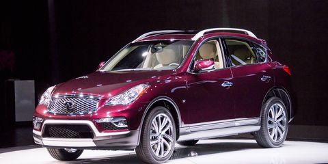 The refreshed 2016 Infiniti QX50 made its debut at the New York auto show.