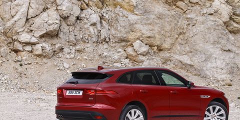 The 2017 Jaguar F-Pace will be offered with a 2-liter turbodiesel I-4 in all models up to and including R-Sport (shown).