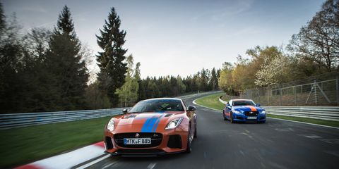 Jaguar is offering Nurburgring thrill rides in F-Type SVRs and XJR575s.
