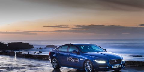 This is the Jaguar XE, Britain’s answer to the all-conquering BMW 3-series, Audi A4 and Mercedes C-class.