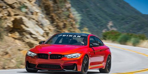 The Dinan S2 M4 makes a listed 548 hp and 549 lb ft of torque. Adjustable coilovers and a whole bunch of suspension bits make it a car for the track more than the street.