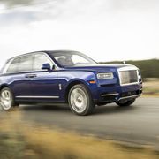 Rolls-Royce's first SUV is a doozy: huge and powerful, but with champagne flutes stored in a damage-proof enclosure, all the things you want in a Rolls plus a little bit of off-roadability.