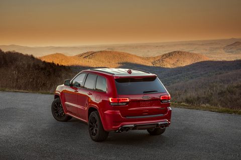 The Jeep Grand Cherokee Trackhawk sends 707 hp through a four-wheel-drive system and can rocket to 60 in 3.5 seconds.