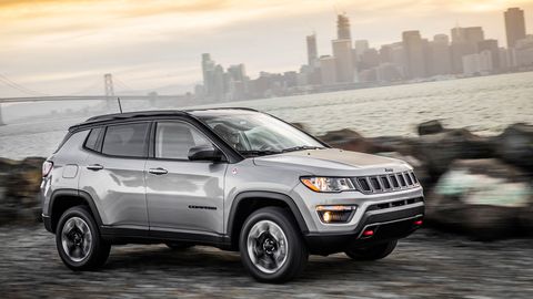 The 2018 Jeep Compass Trailhawk comes with a 2.4-liter four and a nine-speed automatic.