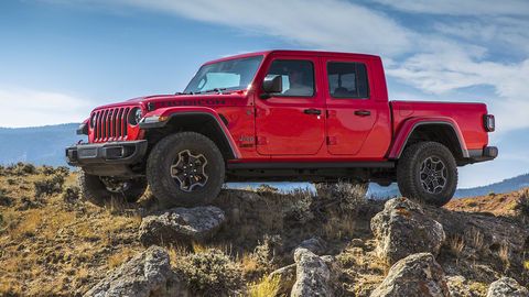 The 2020 Jeep Gladiator will come with a 3.6-liter V6 making 280 hp at launch. The 3.0-liter EcoDiesel comes later.