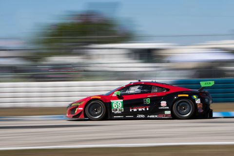 Ryan Eversley in his Acura NSX GT3 car at the 12 Hours of Sebring