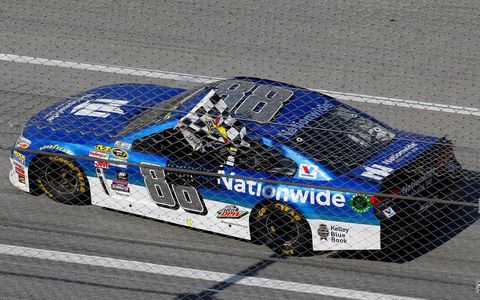 Dale Earnhardt Jr. won a NASCAR Sprint Cup Series race for the sixth time at Talladega Superspeedway in Alabama on Sunday.