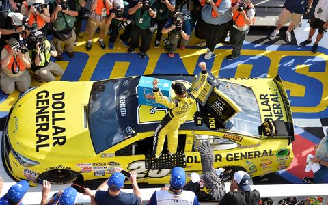 Matt Kenseth won at Pocono on Sunday after Kyle Busch and Joey Logano ran out of gas.