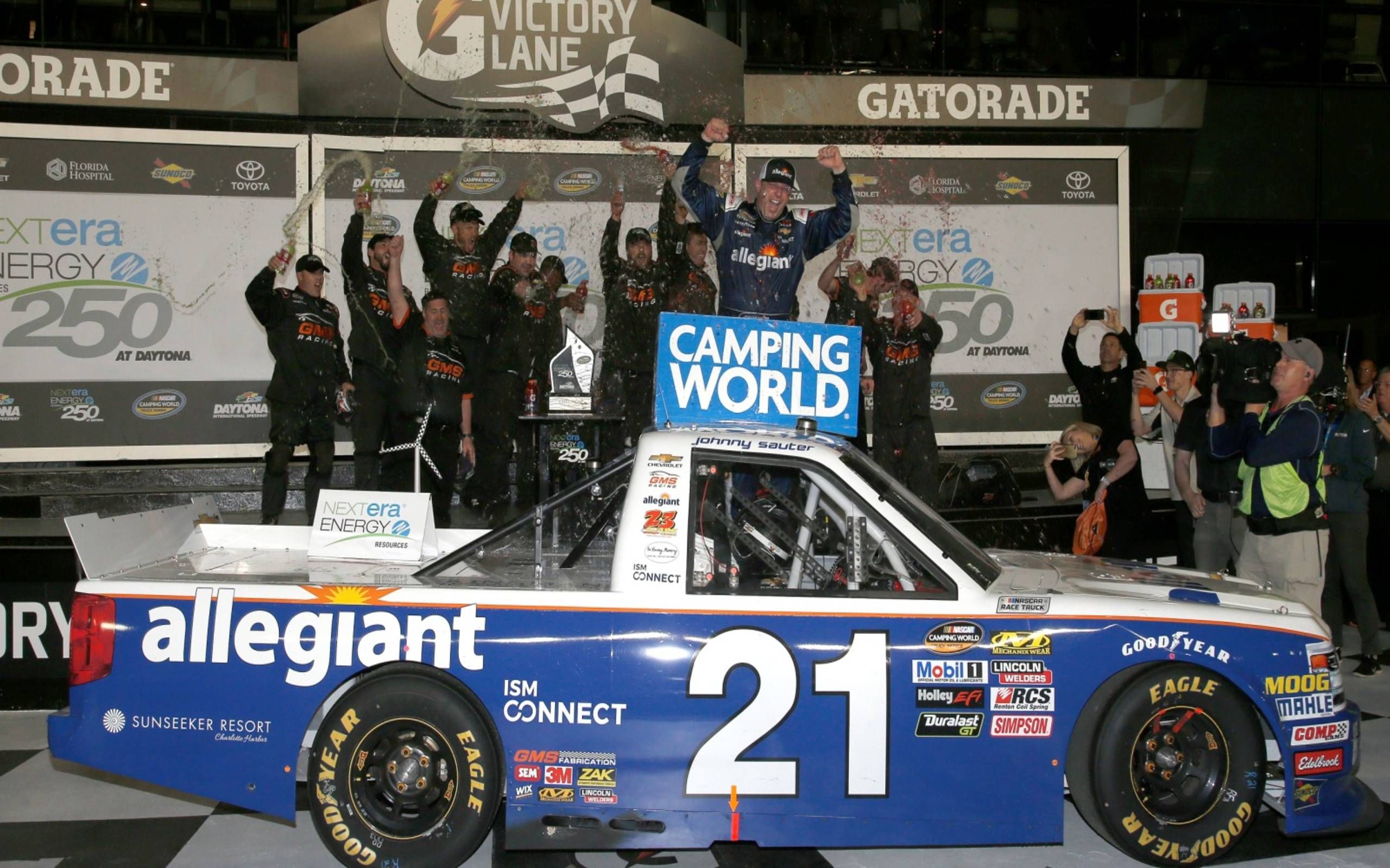 Johnny Sauter wins season-opening NASCAR Truck series race at Daytona