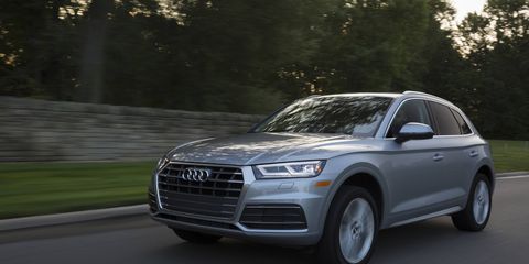 The 2018 Audi Q5 comes with a 252-hp turbocharged I4 and a seven-speed dual-clutch transmission.