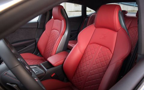 The 2018 Audi S5 Sportback has 21.8 cubic feet of luggage space, 35 cu-ft if you fold the seats down.