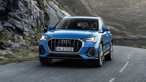 The Q3 is back for a second generation and it's all-new inside and out, boasting a longer wheelbase and the new corporate grille.